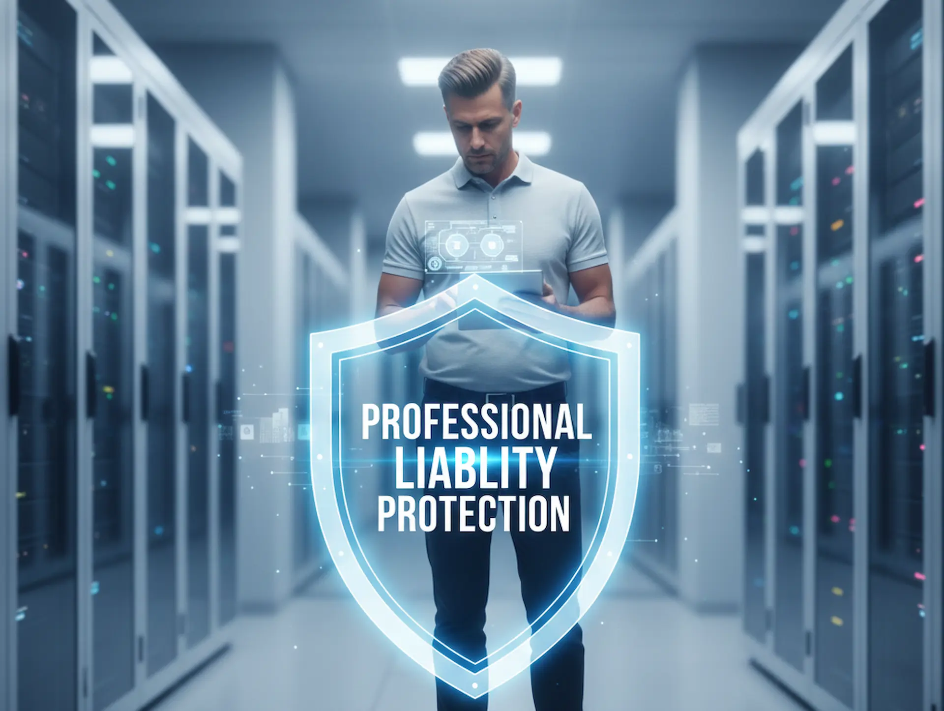 RC Professionale Informatica: consulente IT protetto da copertura assicurativa in data center
