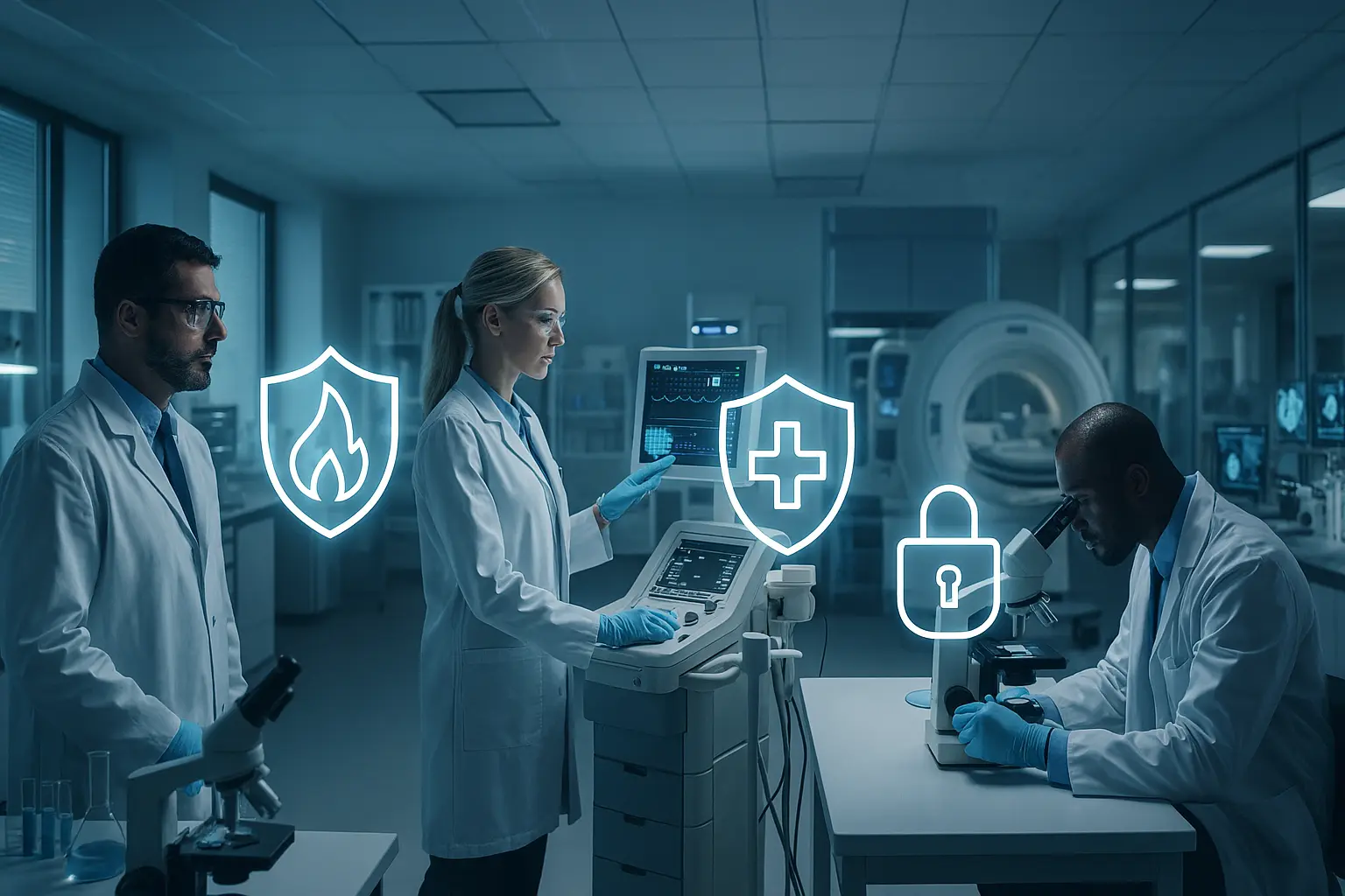 Settore Life Science: laboratorio farmaceutico con attrezzatura di ricerca e sviluppo