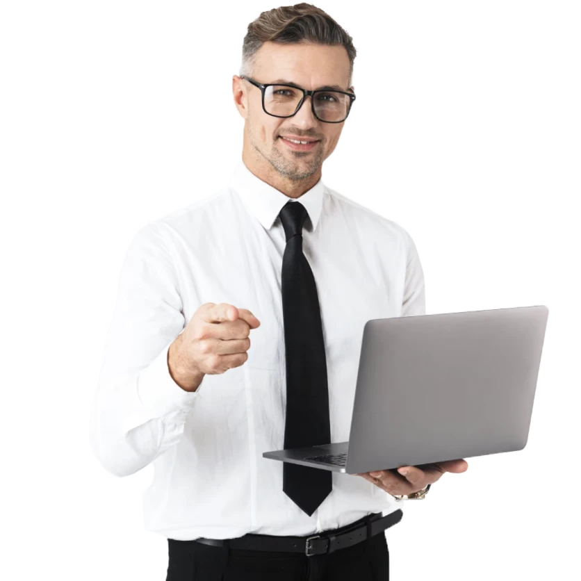 Assicurazione Parametrica: professionista in cravatta che indica te