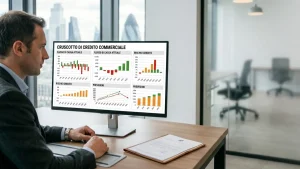 Tutela da insoluti: CFO analizza dashboard crediti commerciali per gestire il rischio di mancato pagamento