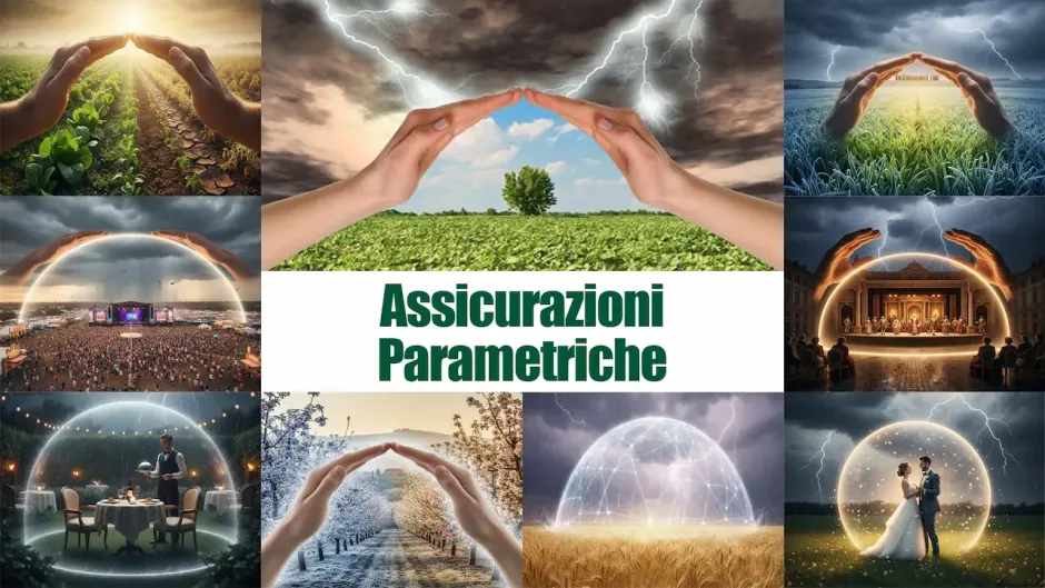 Assicurazione Parametrica: immagine collage dei vari tipi di protezione