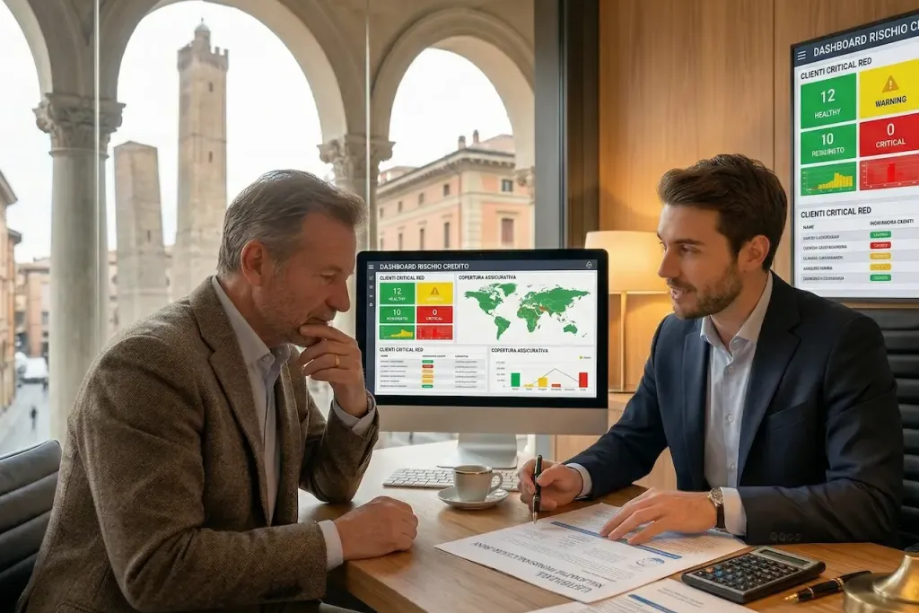 Previsione insolvenza clienti: dashboard monitoraggio rischio credito e indicatori finanziari per PMI
