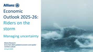 Allianz Trade Economic Outlook 2025: copertina del report su crescita globale e guerra commerciale