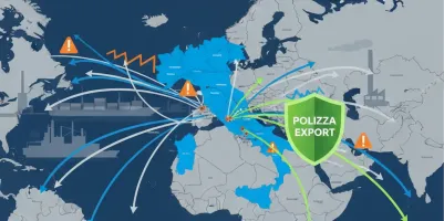 Assicurazione Credito - Rischio Politico e Rischio Paese per aziende esportatrici italiane - mappa commerciale con protezioni assicurative