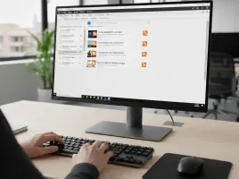 Guida configurazione feed RSS Outlook schermo computer aggiornamenti automatici