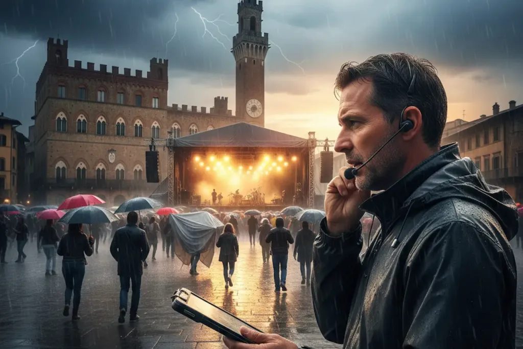 Polizza annullamento eventi maltempo organizzatore gestione emergenza temporale piazza italiana